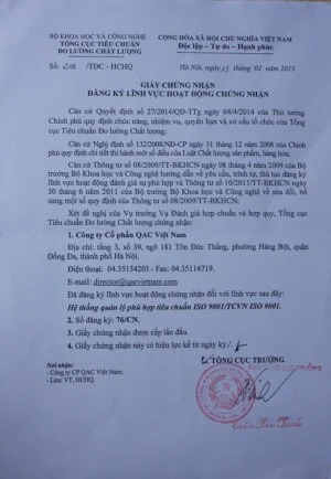 VPĐD – Công Ty Cổ Phần QAC Việt Nam