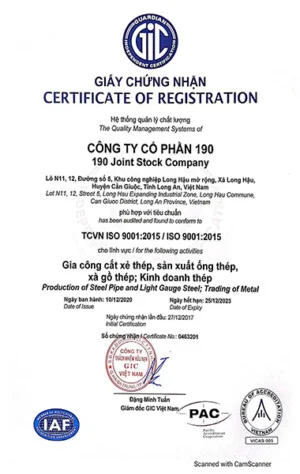 Thép 190 – Công Ty Cổ Phần 190