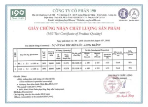Thép 190 – Công Ty Cổ Phần 190